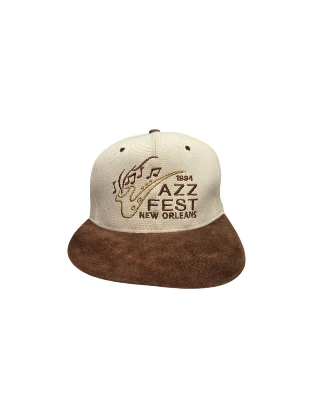 Vintage New Orleans Jazz Fest Hat 1994 Beige Embroidered Strapback KC Caps